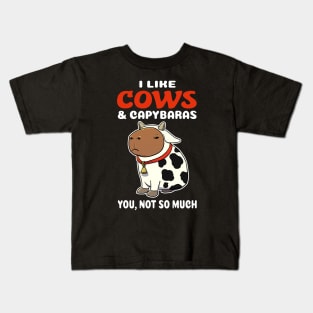 I Like Cows and Capybaras you not so much cartoon Kids T-Shirt